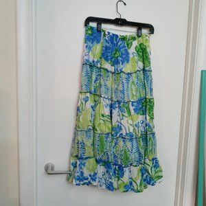 Choices Women's Boho Gathered Tropical Skirt. M 100% Cotton ( FR my Hippie Boho)